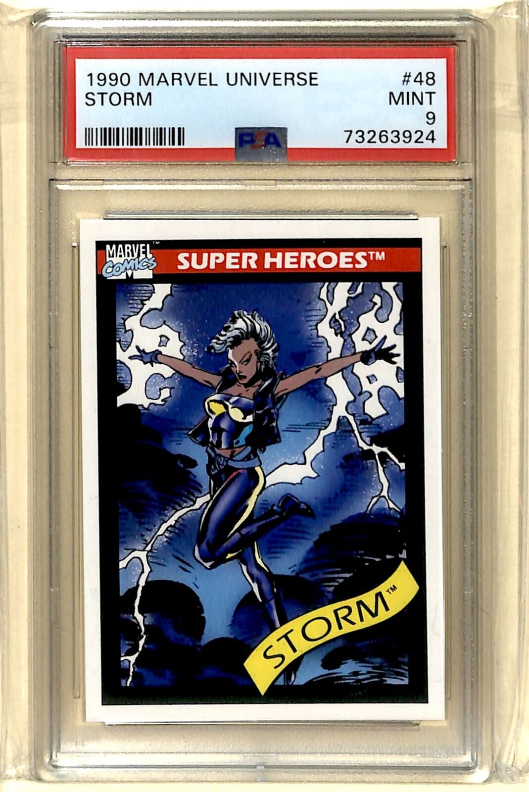 1990 Impel Marvel Universe Super Heroes Storm PSA 9 #48