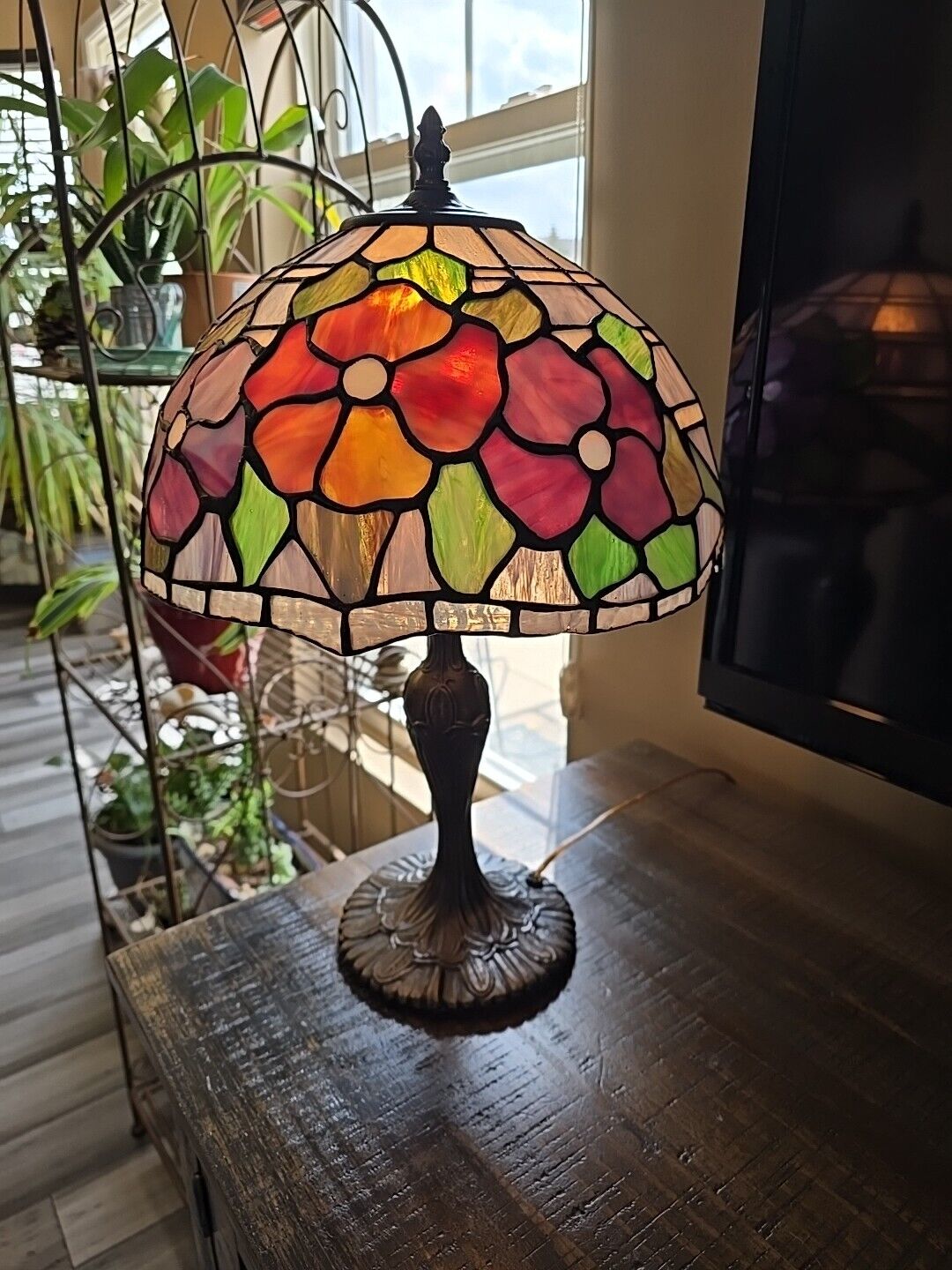 vintage tiffany style stained glass table lamps-