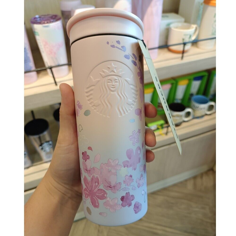 Starbucks Tumbler Gift New 2024 Stainless Sakura Cherry Blossom Gradient 12 oz.