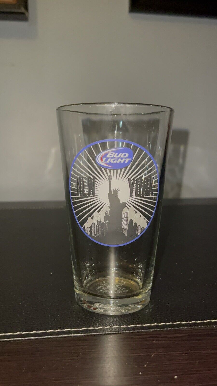New York Skyline Bud Light 12oz Glass