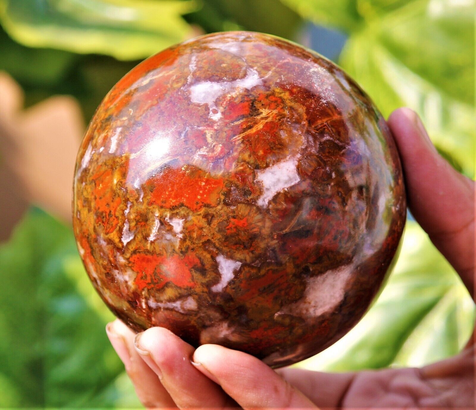 Superb 85mm Red Cobra Jasper Crystal Quartz Chakra Healing Energy Stone Sphere