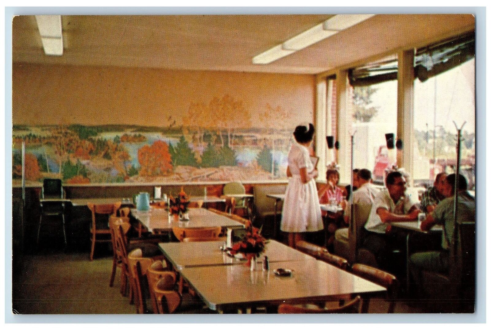 c1950\'s Truck Stop Restaurant Waitress Fayetteville North Carolina NC Postcard