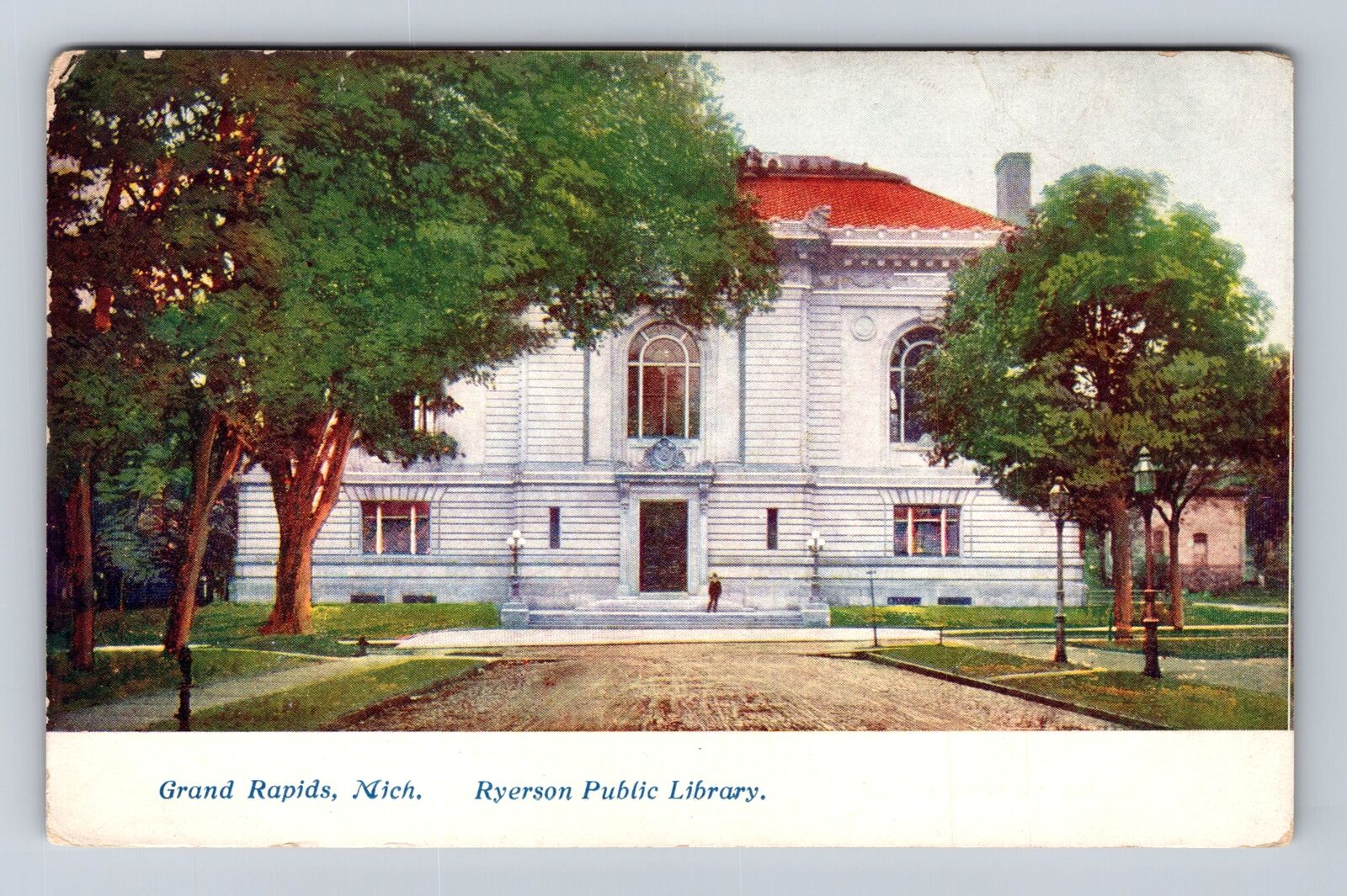 Grand Rapids MI-Michigan, Ryerson Public Library, Antique, Vintage Postcard