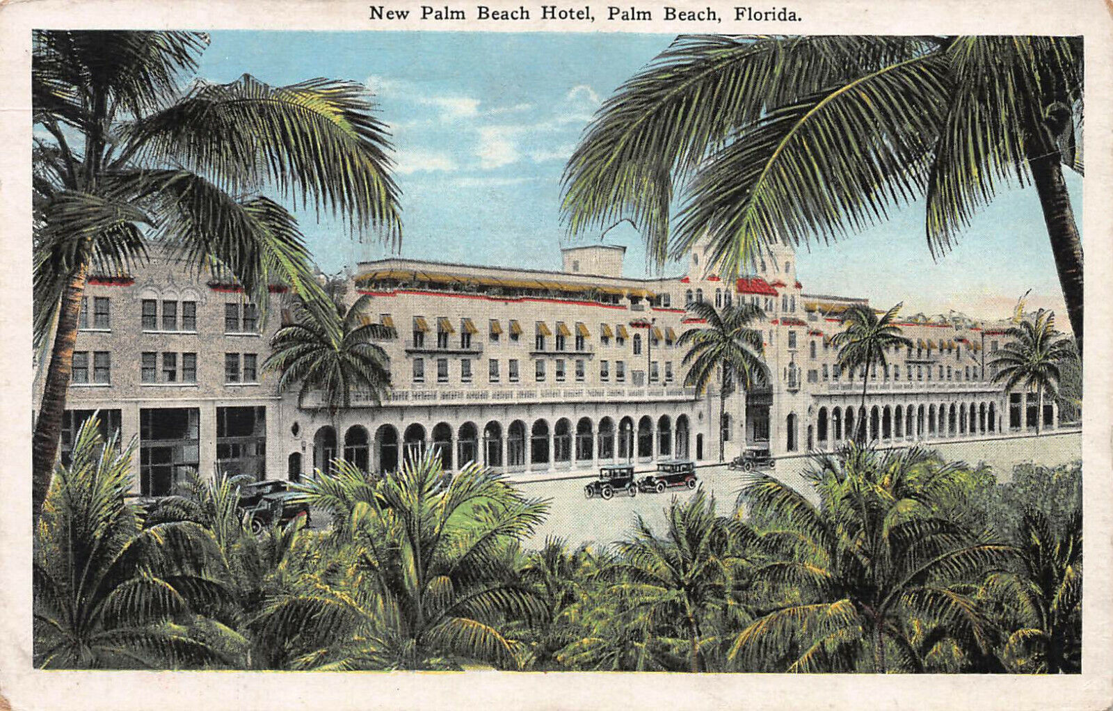New Palm Beach Hotel, Palm Beach, Florida, Early Postcard, Unused 