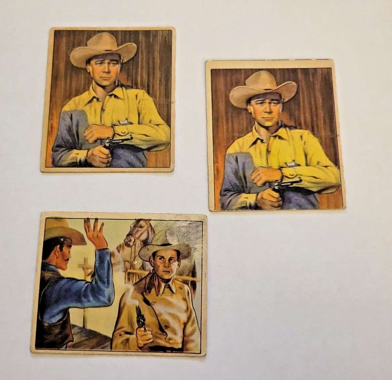 (3) 1949 Bowman Wild West Trading Cards H3, H9X2