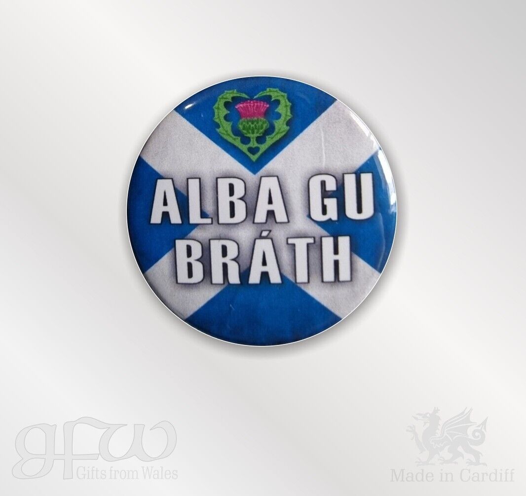 Alba gu Brath, Scotland Flag and Thistle - Small Badge  - 25mm diam