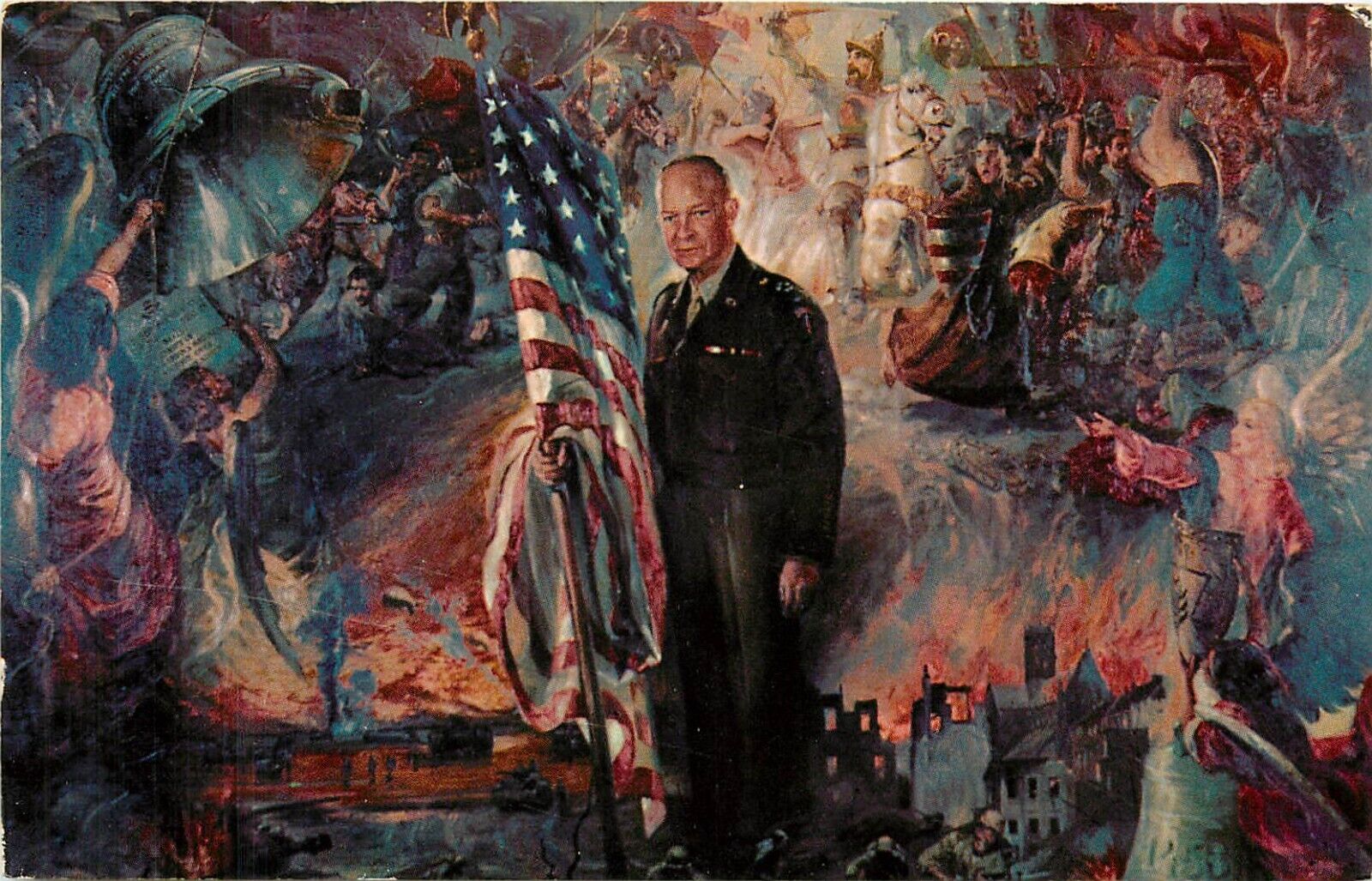 General Eisenhower Painting Hall of Presidents Gettysburg PA Postcard