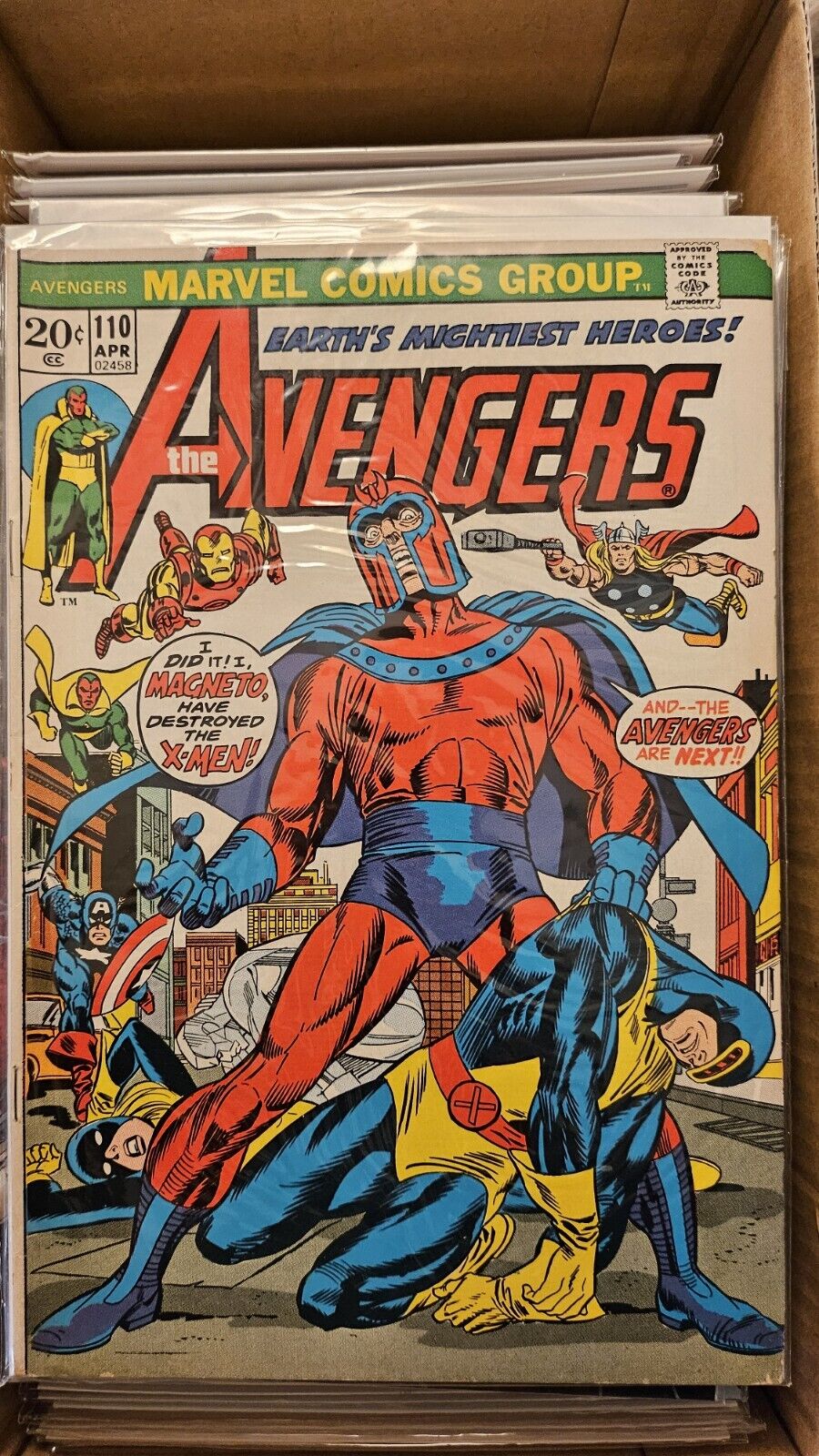 THE AVENGERS Marvel Comics #110 Mid-Grade 1973 Magneto appearance Gil Kane Cover