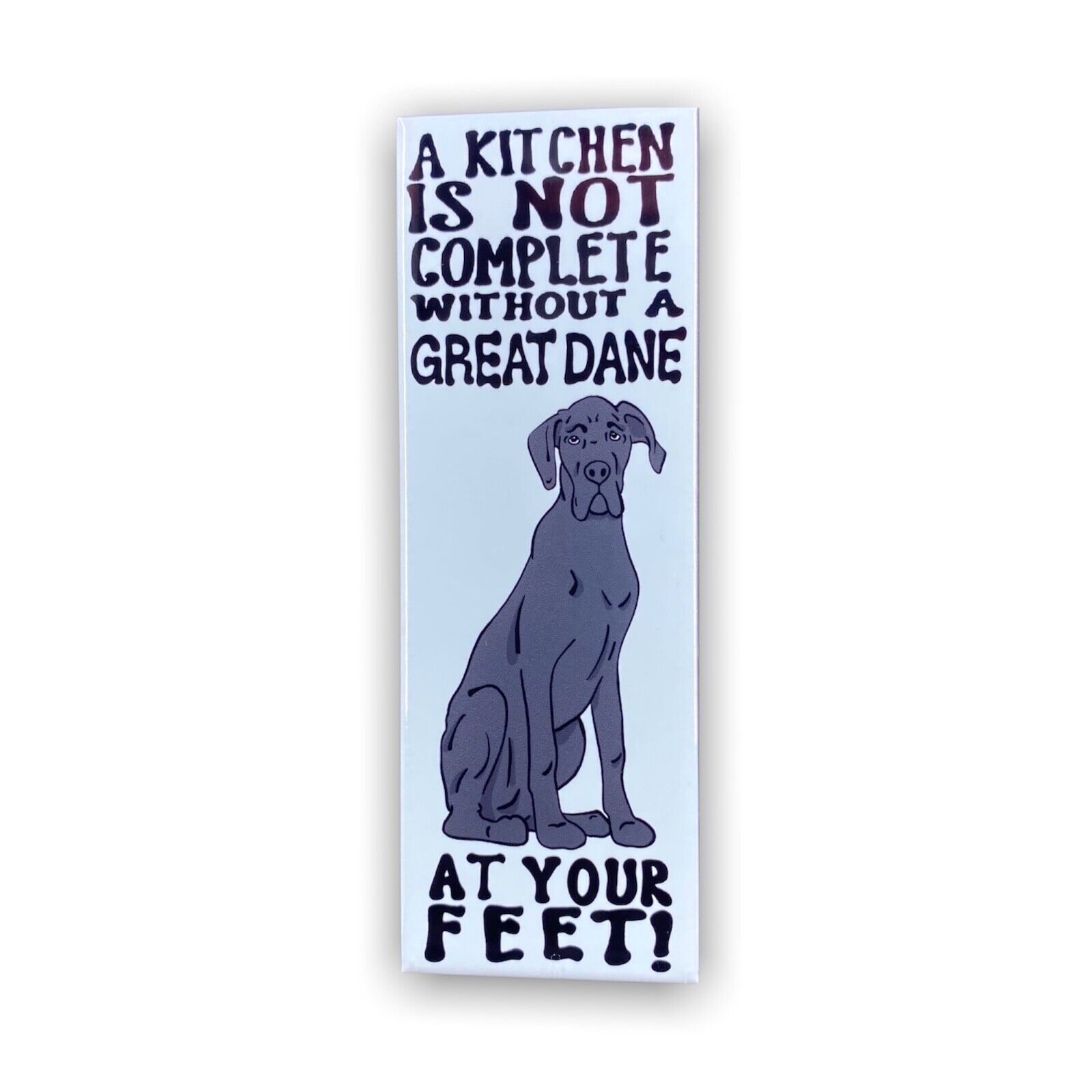 Black Great Dane Dog Magnet Handmade Pet Portrait Art Kitchen Decor Gift