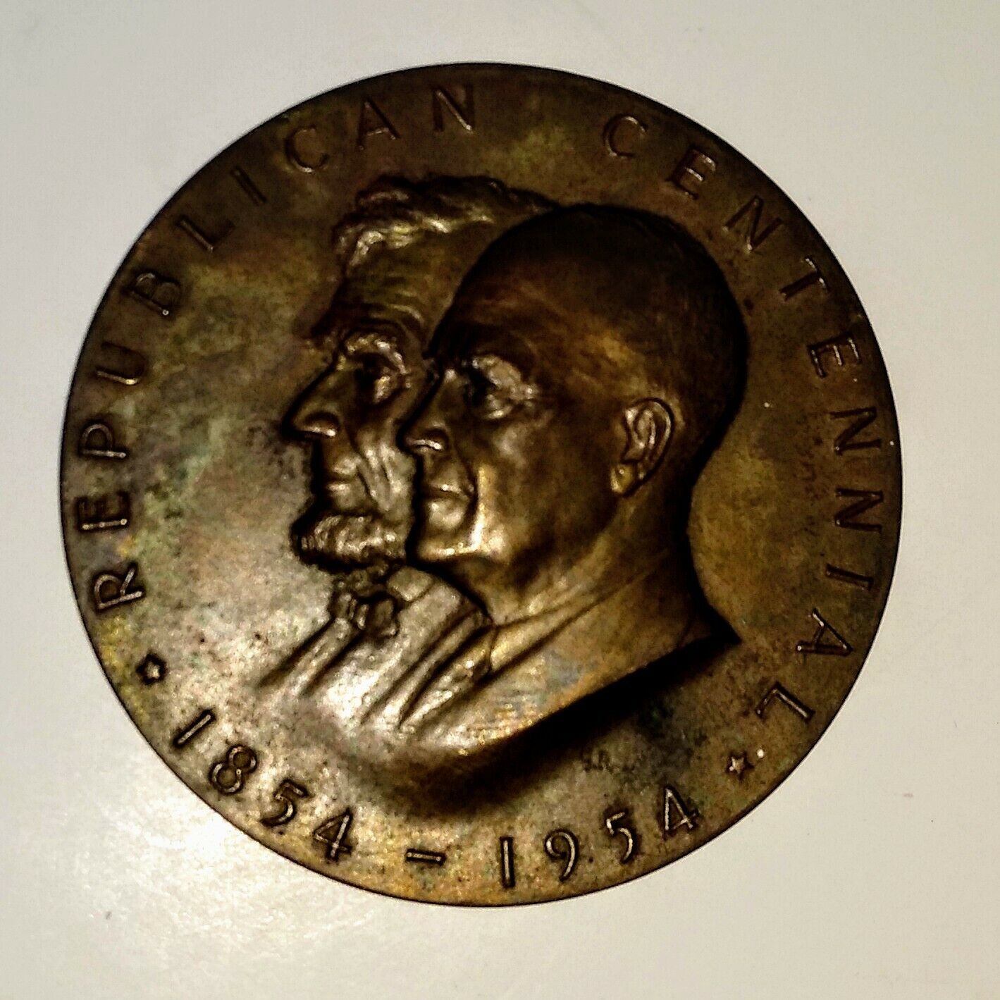 Vintage Republican Centennial 1854-1954 Lincoln Eisenhower Medal Coin Rare