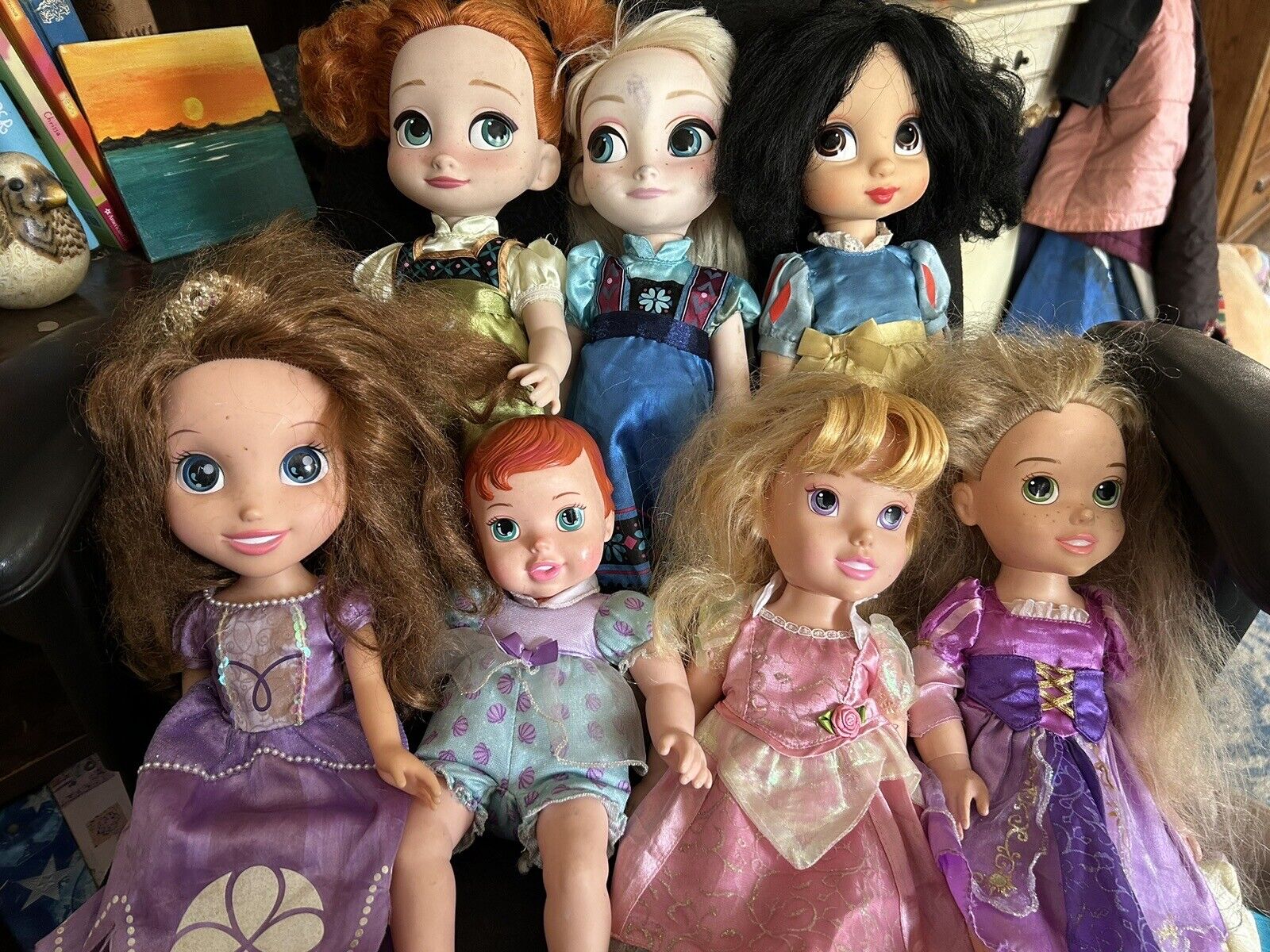 Disney Animators Dolls 16” Anna, Elsa And Snow White Jakks Pacific Plus 4 Others