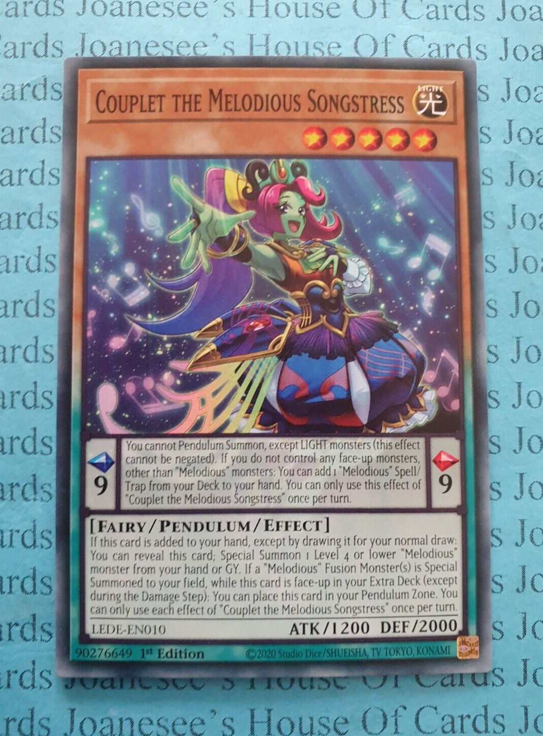LEDE-EN010 Couplet the Melodious Songstress Yu-Gi-Oh Card 1st Edition New