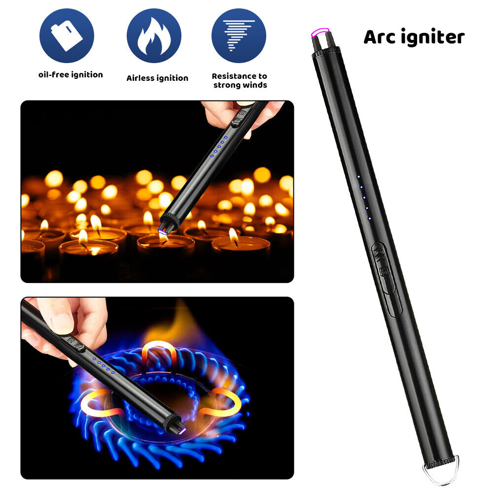 Electric Lighter Arc USB Rechargeable Candle BBQ Electronic Windproof Kitchen