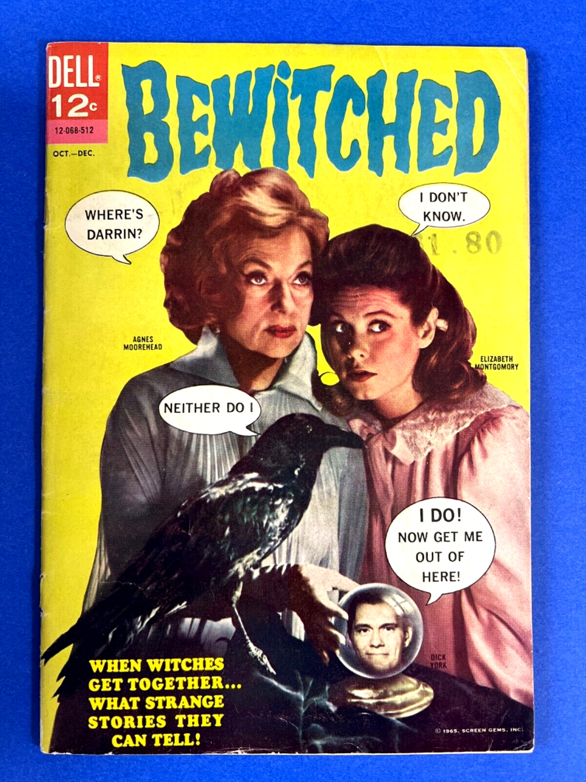 Bewitched #3 Comic Book Vintage TV Classic 1965 Dell Comics Tape On Back Cover