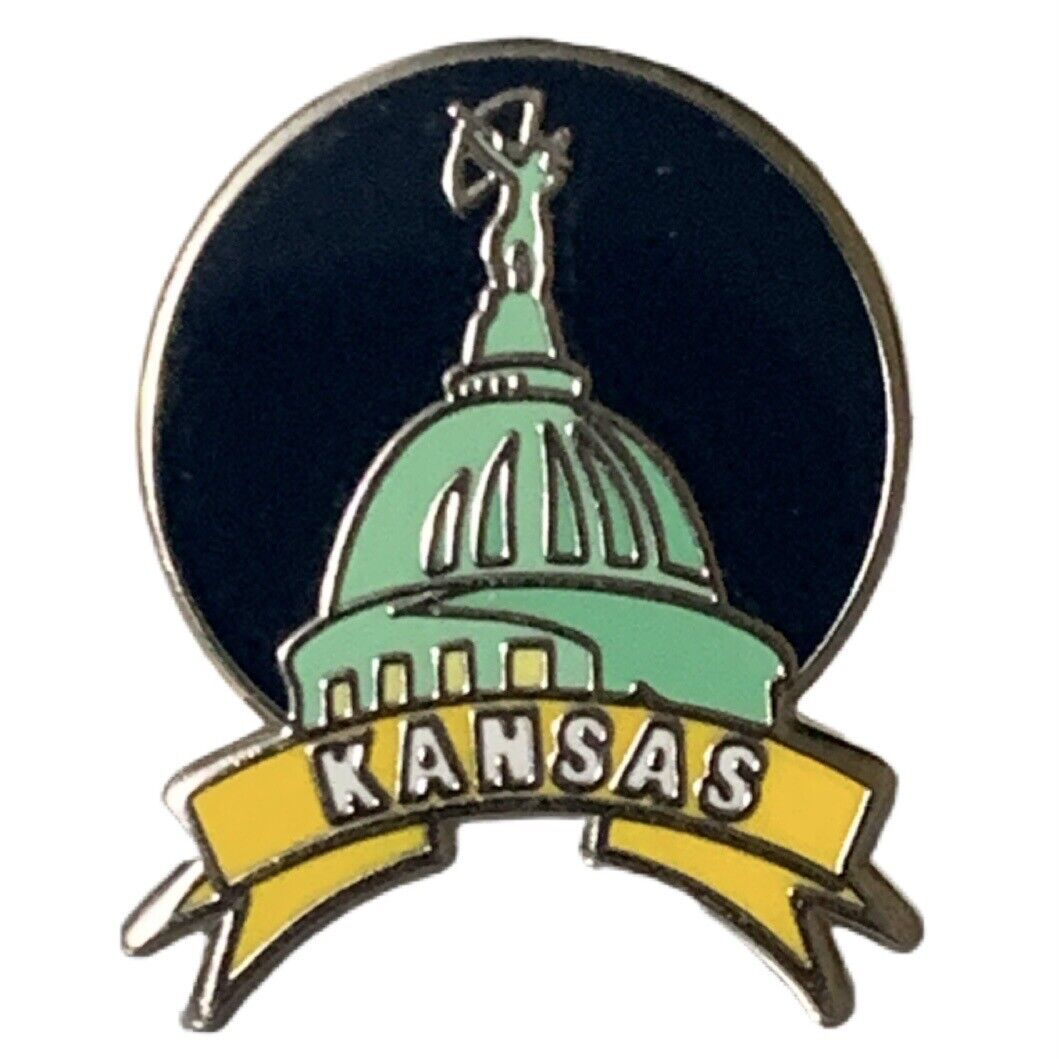 Kansas State Capitol Dome Ad Astra Statue Travel Souvenir Pin