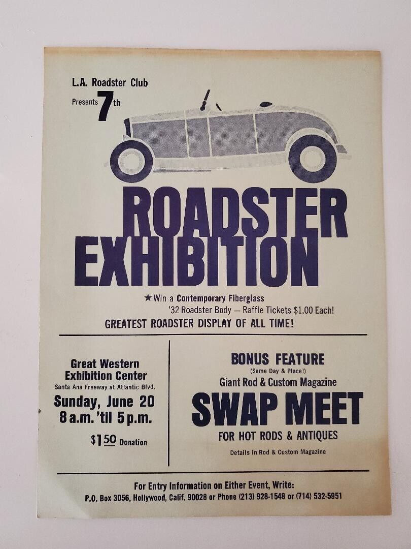 LA Roadster Show & Swap Meet Poster  7th  10 x 13 1/2 
