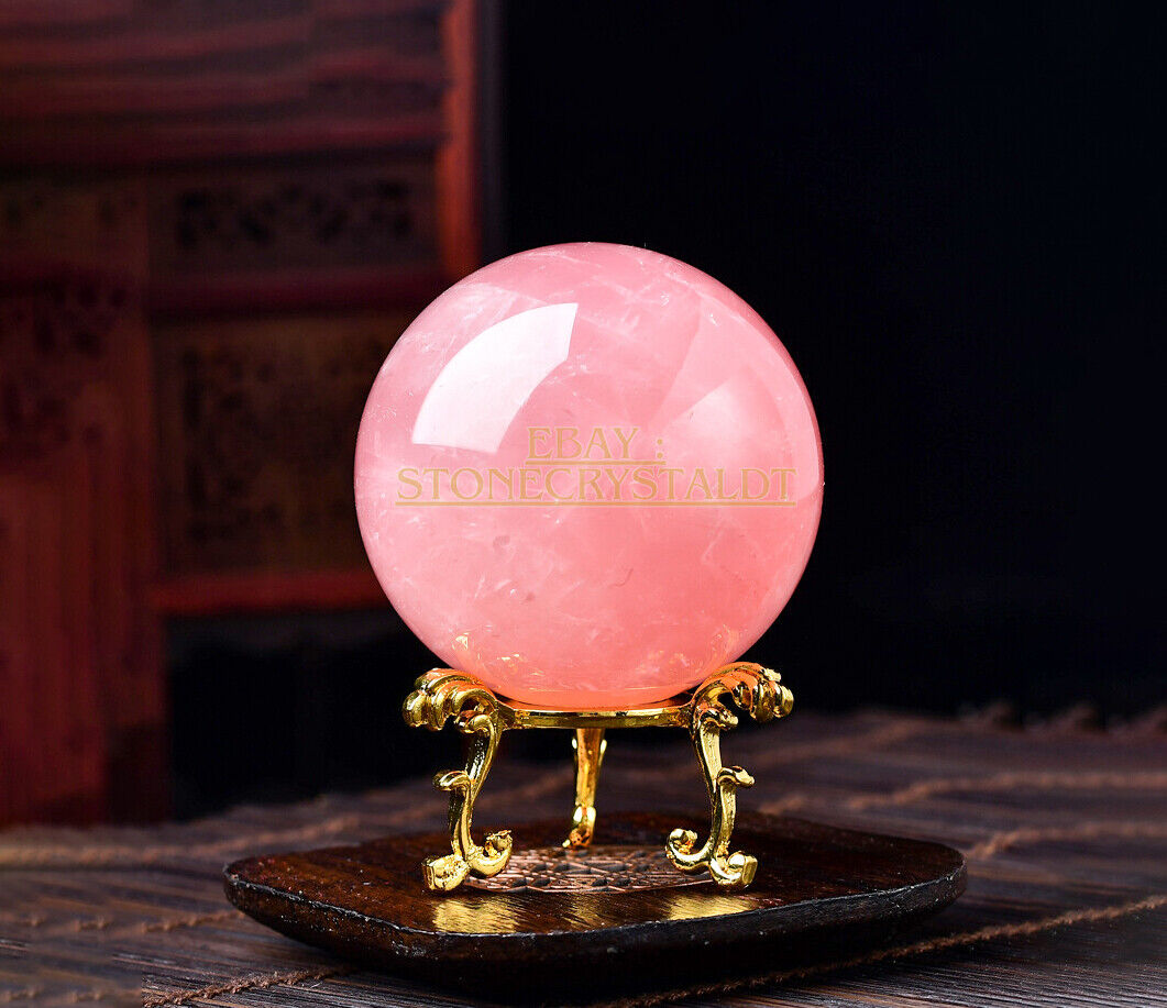 Pink Rose Quartz Crystal Sphere, Pink Crystal Ball, Healing Crystal, Love Stone