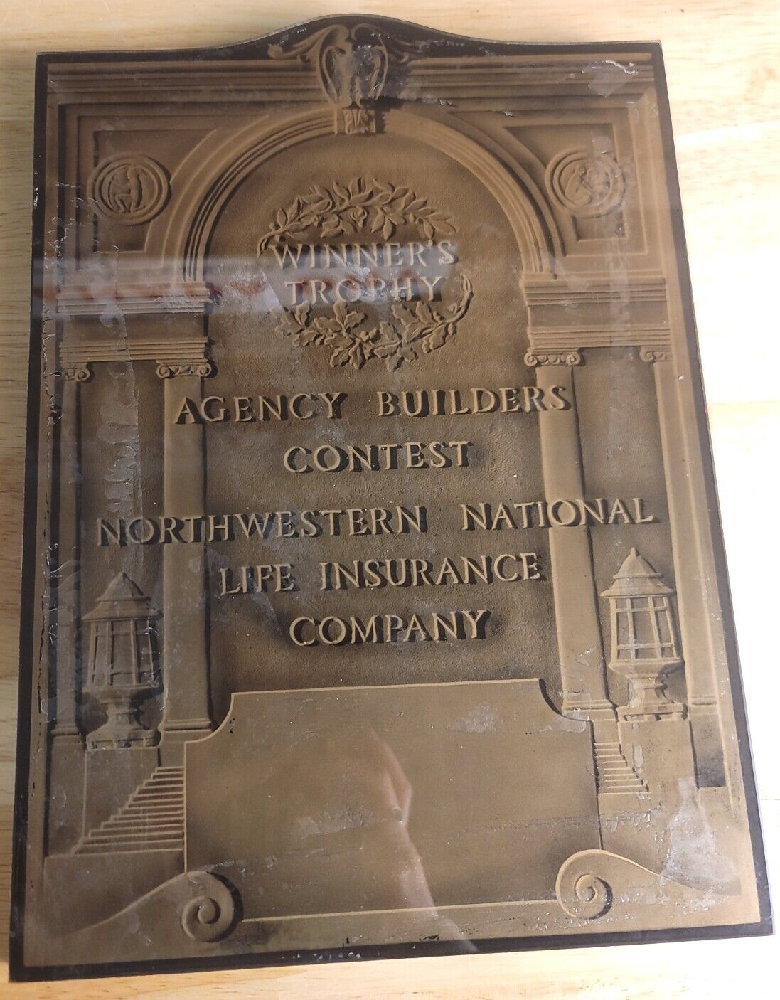 Vintage Northwestern National Life Insurance Company Winner Trophy Plaque 