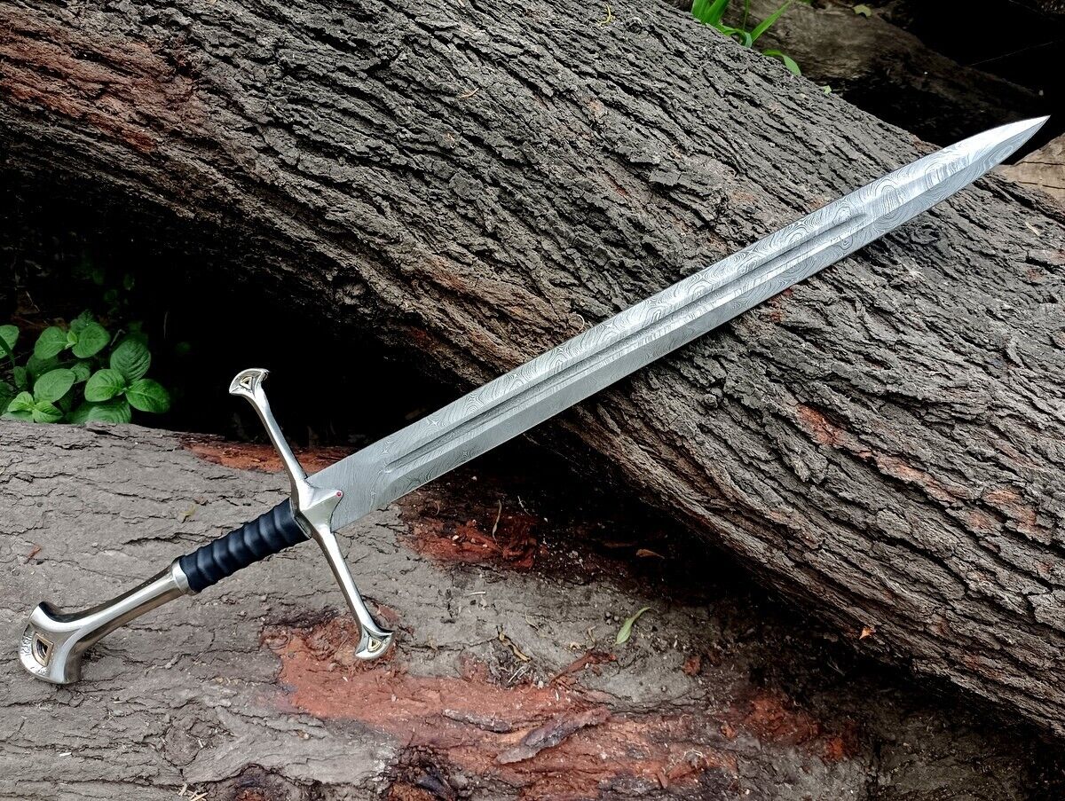 Sword' Damascus Steel Sword Custom Kratos Unique Damascus Steel Anduril Sword