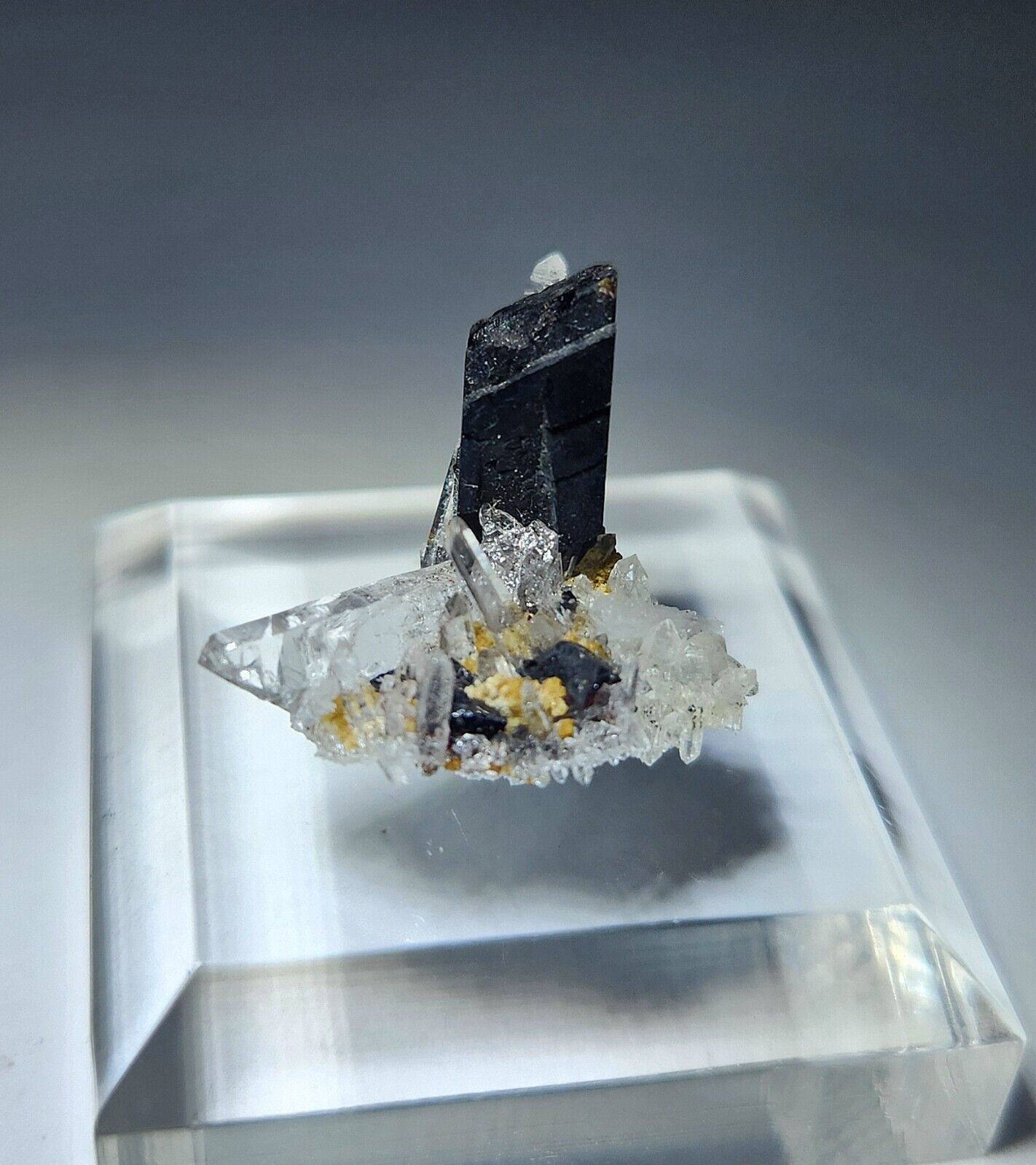 ***WOW-Combo Hubnerite on Quartz crystals, TN mine Peru***