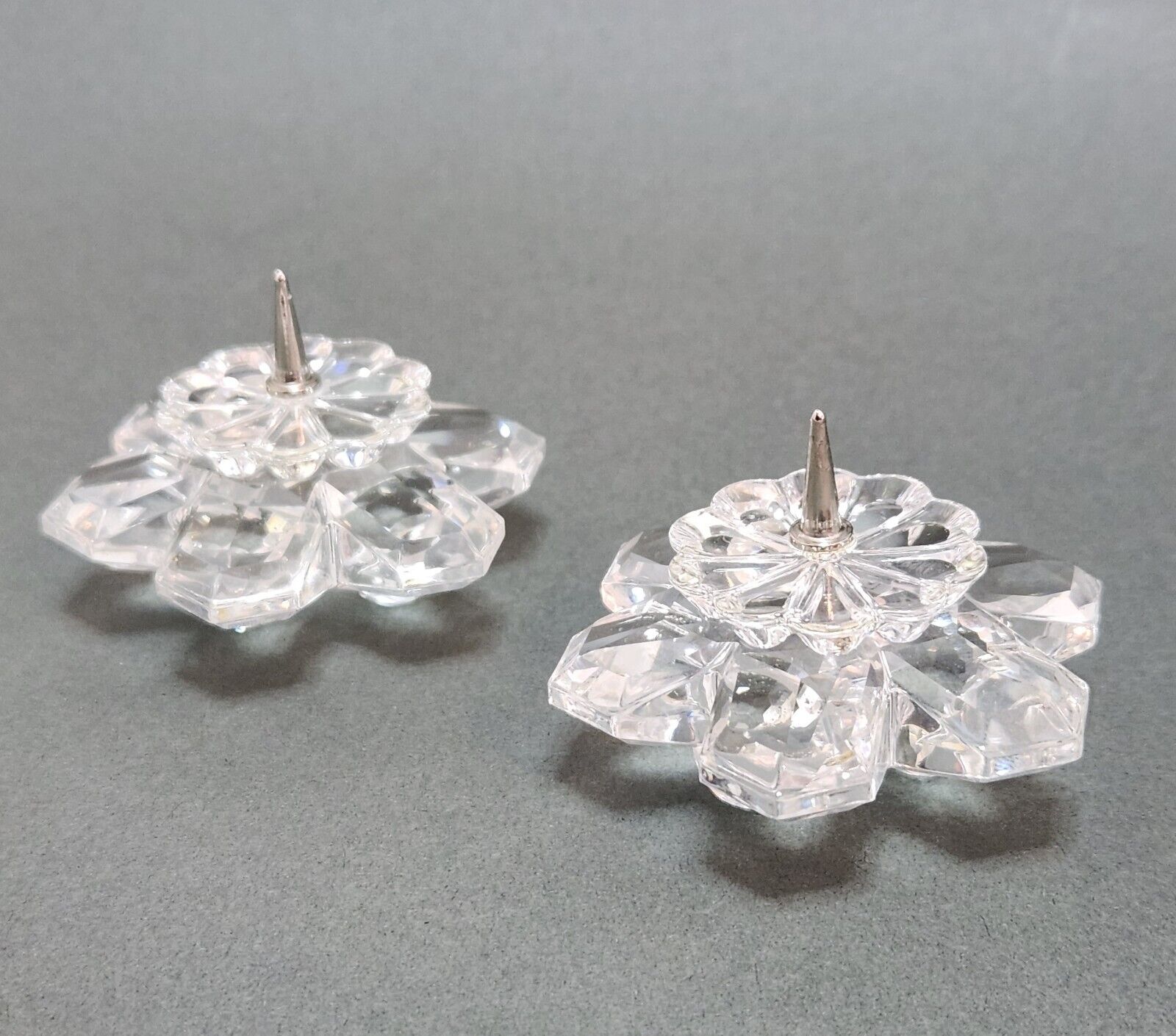 SWAROVSKI CRYSTAL CANDLEHOLDER #7600 101 FLOWER CANDLE HOLDERS SMALL PIN TYPE