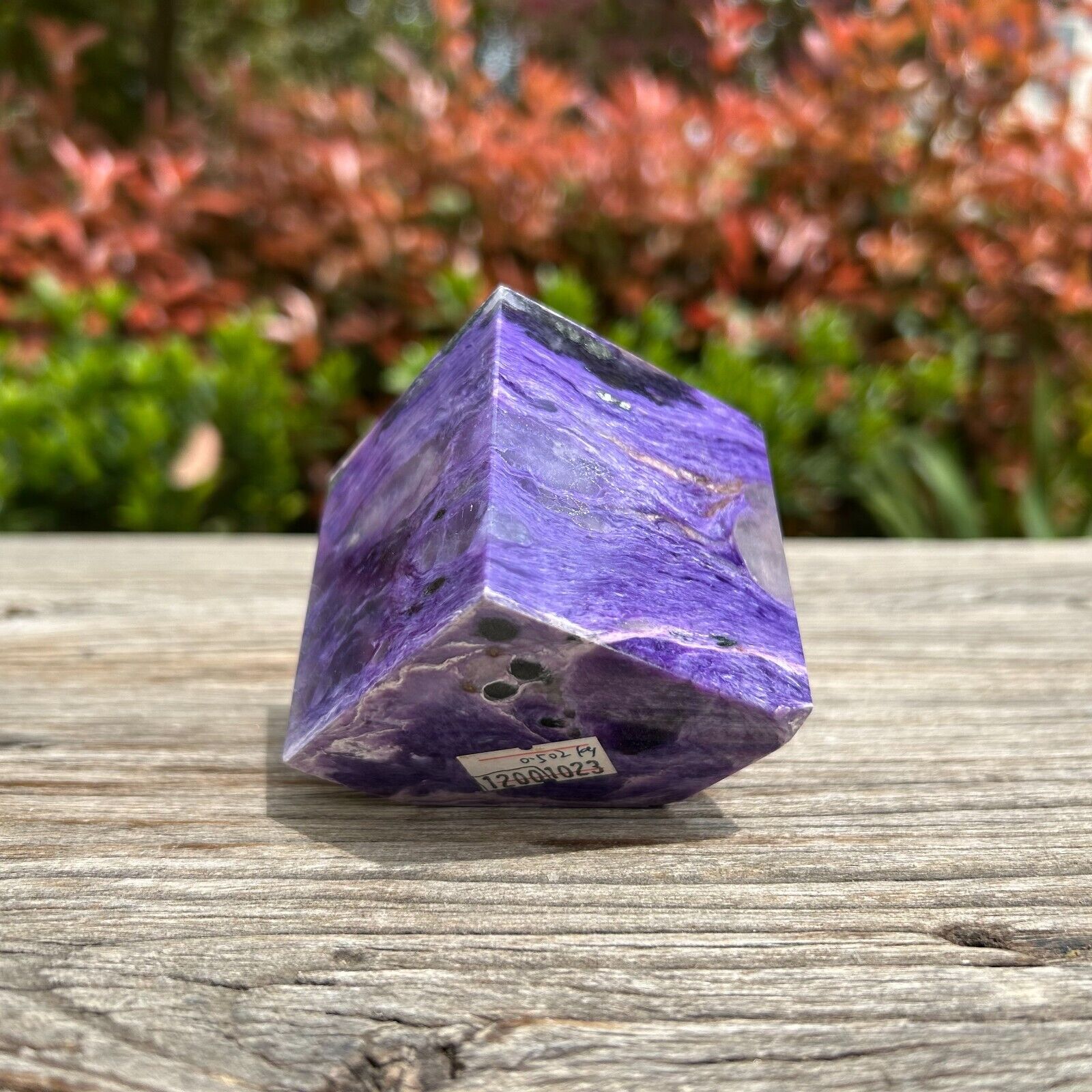 1.1LB 2.1'' Rare Natural Charoite Cube Quartz Crystal Reiki Healing Decor