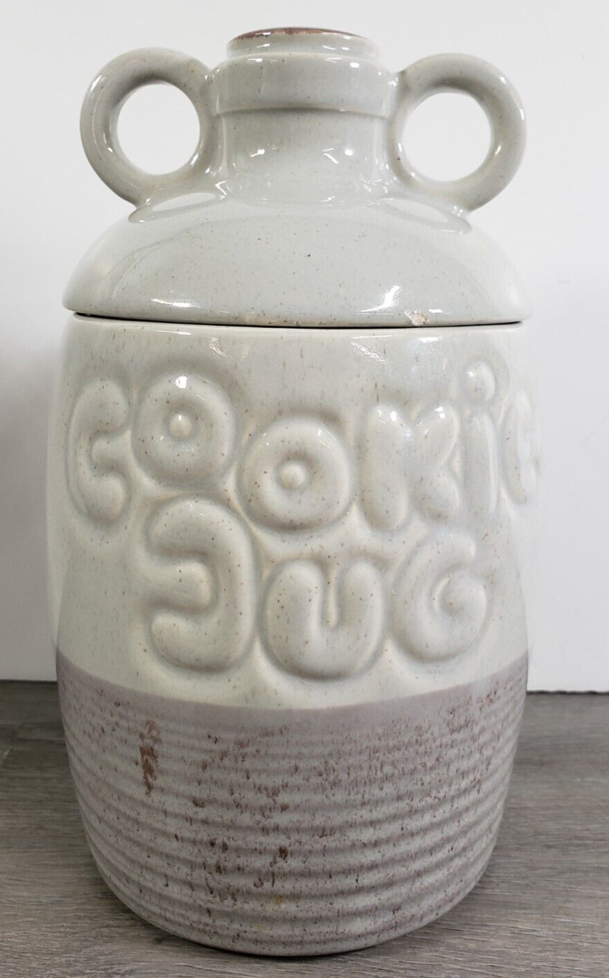 McCoy Pottery Rustic Gray Moonshine COOKIE Jug Jar VINTAGE