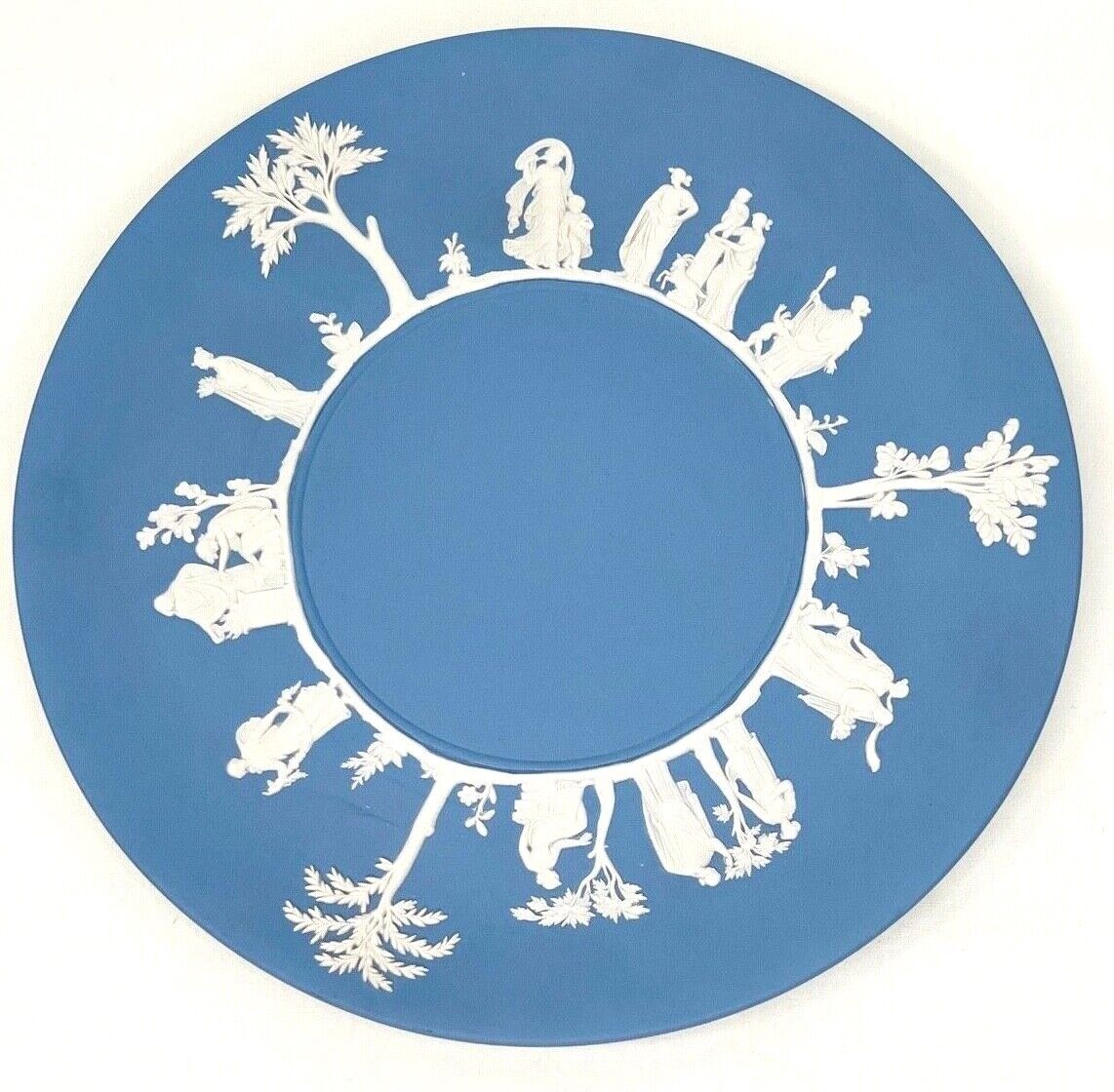 Wedgwood Blue Jasperware Sacrifice Figures Large Plate 9-3/8\