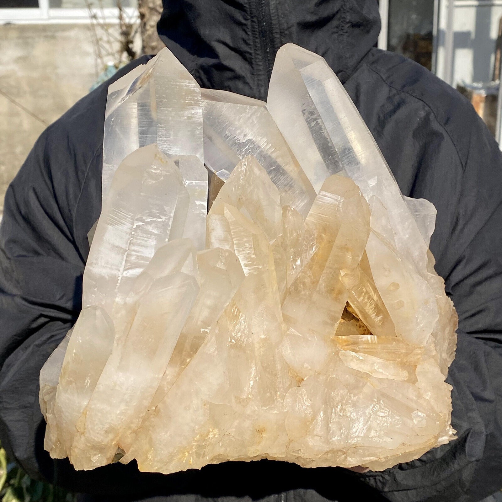 19LB  A+++Large Natural white Crystal Himalayan quartz cluster /mineralsls