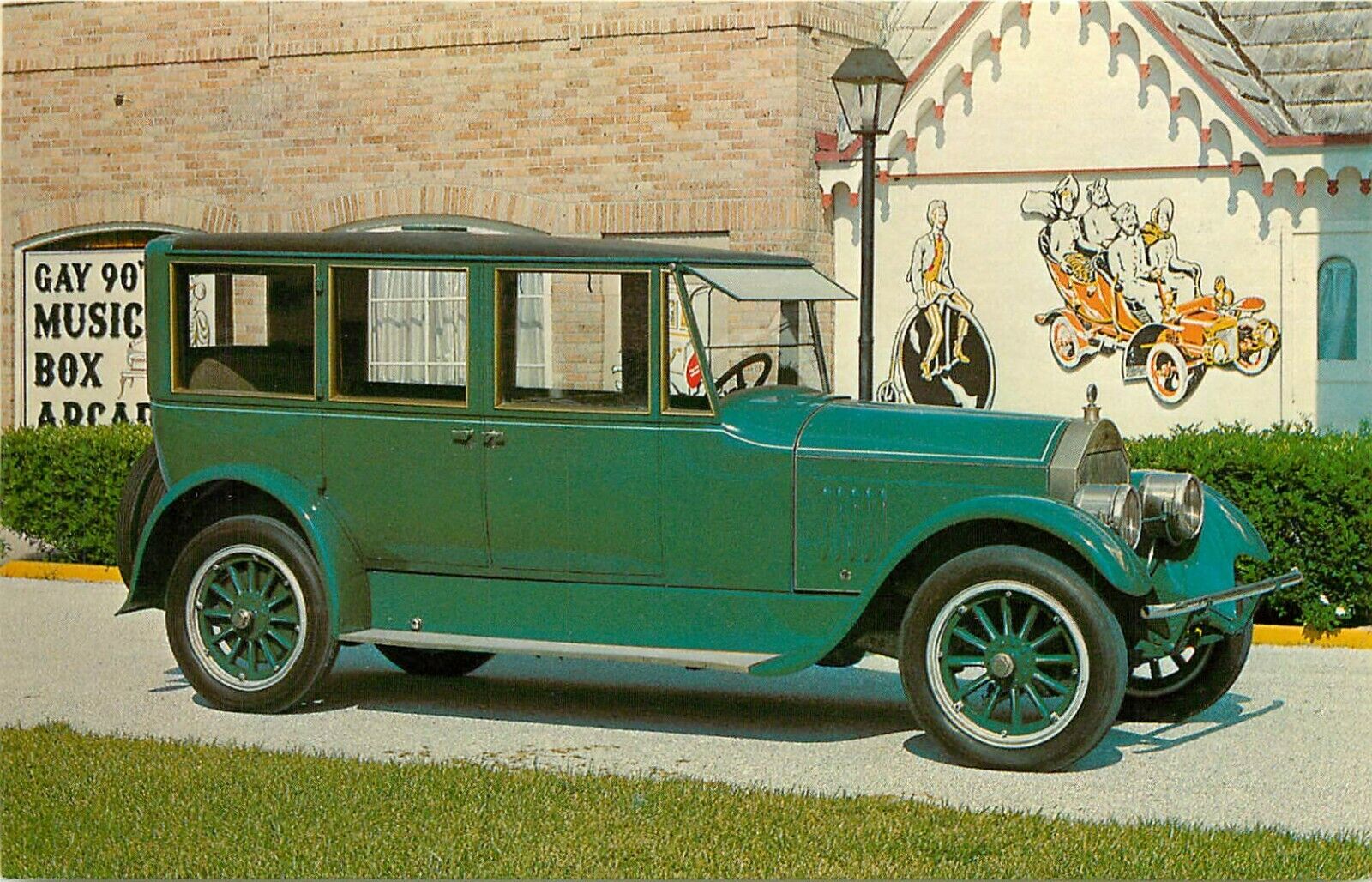1923 Pierce Arrow Limousine Antique Car Music Yesterday Sarasota FL Postcard