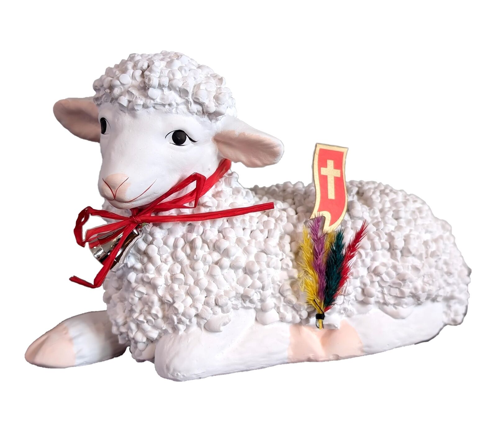 AM Decor Polish Traditional Easter Lamb Figurine with Resurrection Flag and P...