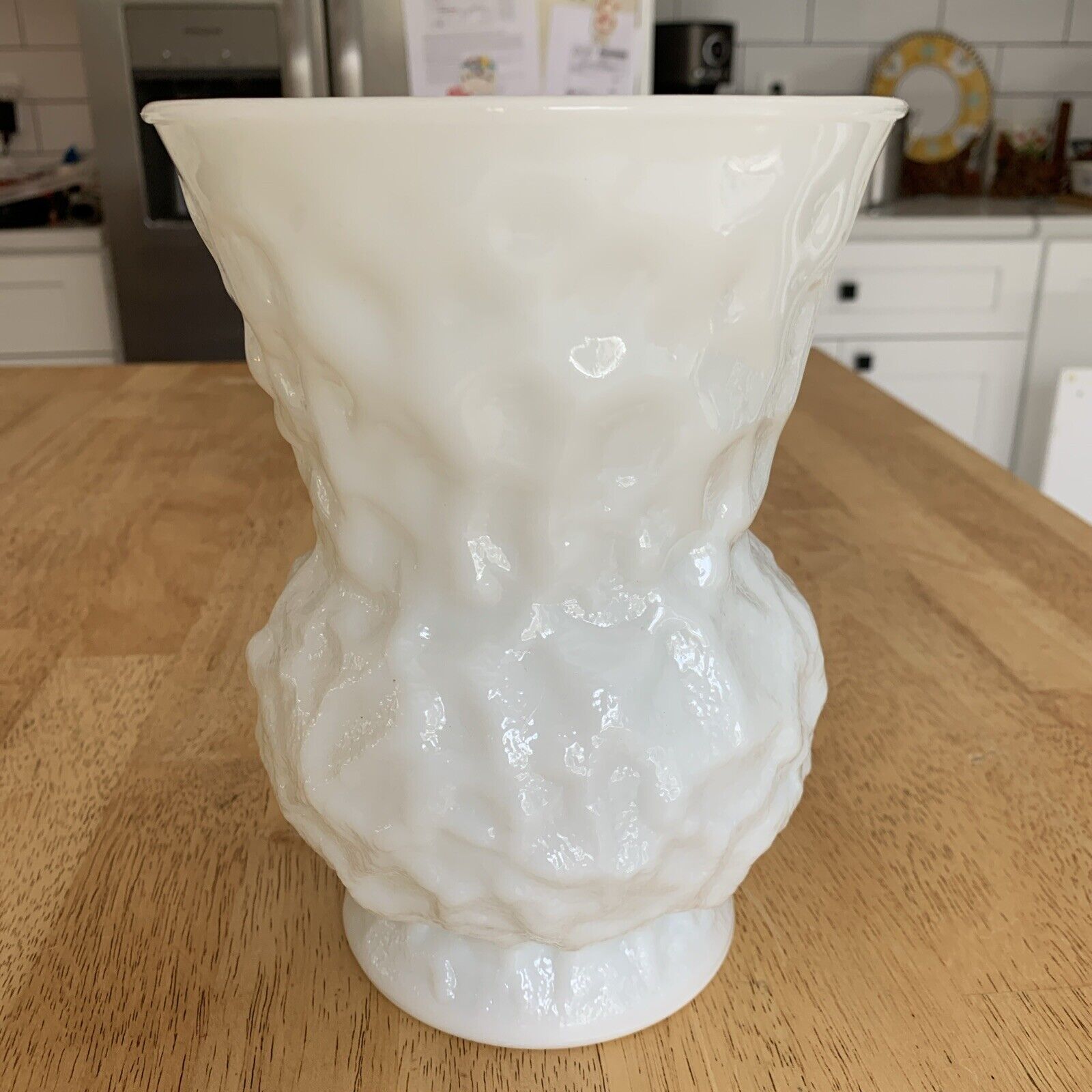 Vintage E. O. Brody 8 Inch White Milk Glass Vase