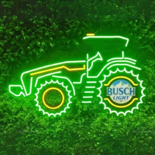 -Farm Tractor Busch Light Beer LED Neon Light Lamp Sign With Dimmer