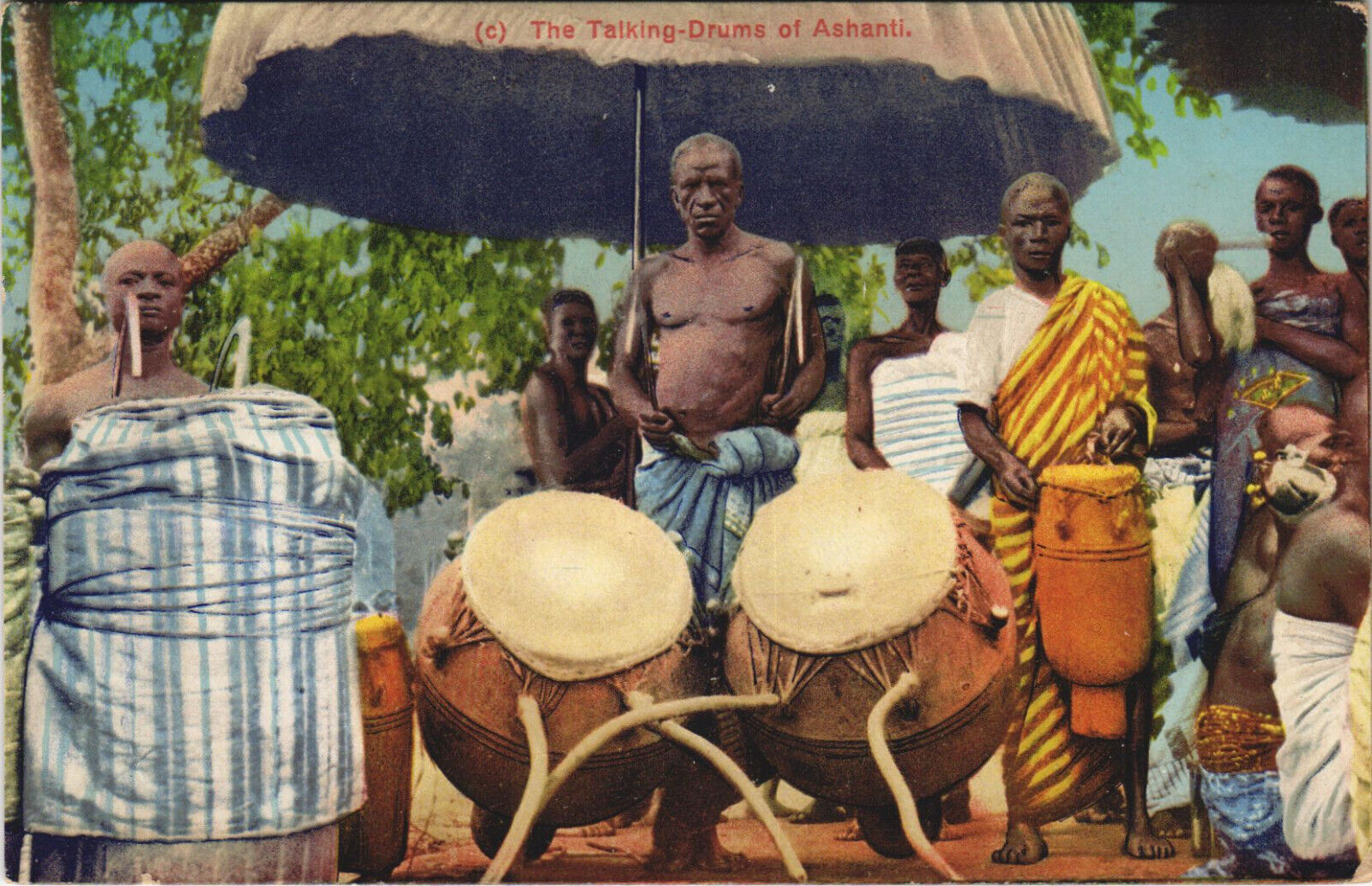 GHANA, THE TALKING DRUMS OF ASHANTI PC, Vintage Postcard (b44086)