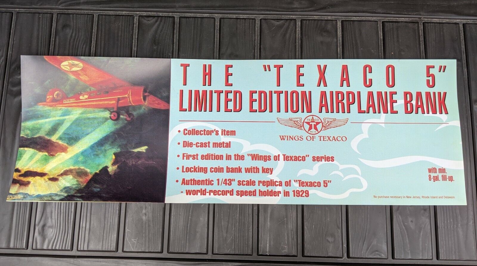 Texaco Promo Gas Station Sign Airplane Bank Diecast Bank vinyl