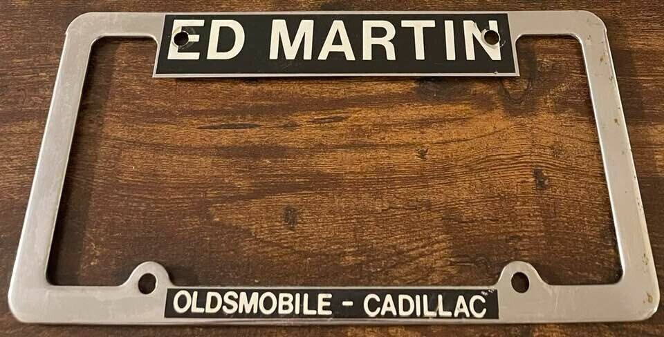 Ed Martin Oldsmobile Cadillac Dealership Booster License Plate Frame Indiana