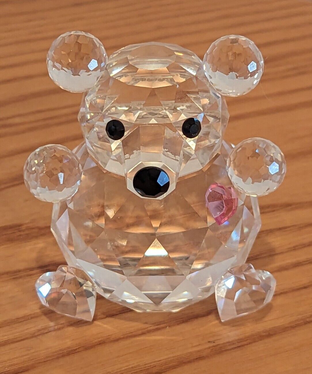 Swarovski Iris Arc Crystal Glass Teddy Bear Limited Edition 865/1500 Pink Heart 