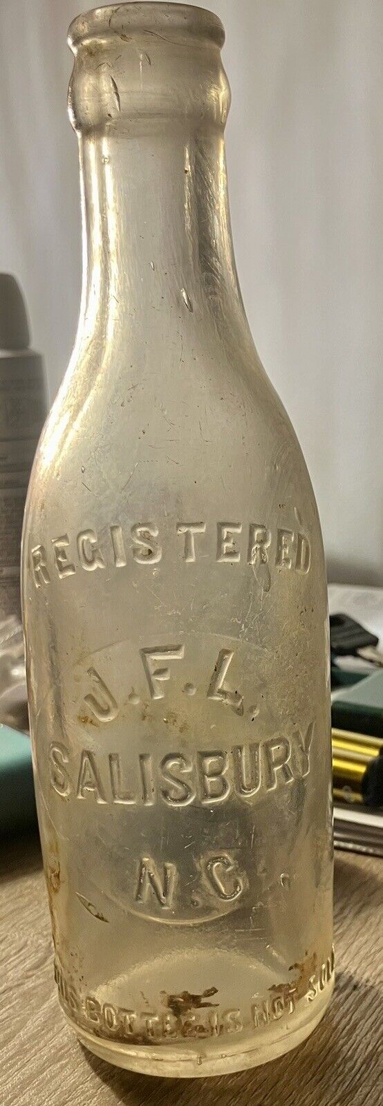 Extremely Rare Glass JFL Bottle