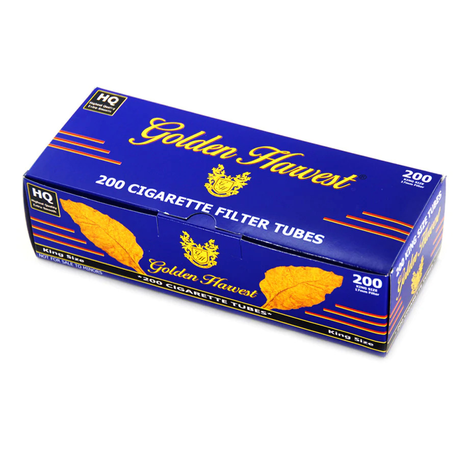 Golden Harvest BLUE King Size Cigarette Tubes 200 Count Per Box (50 Boxes)