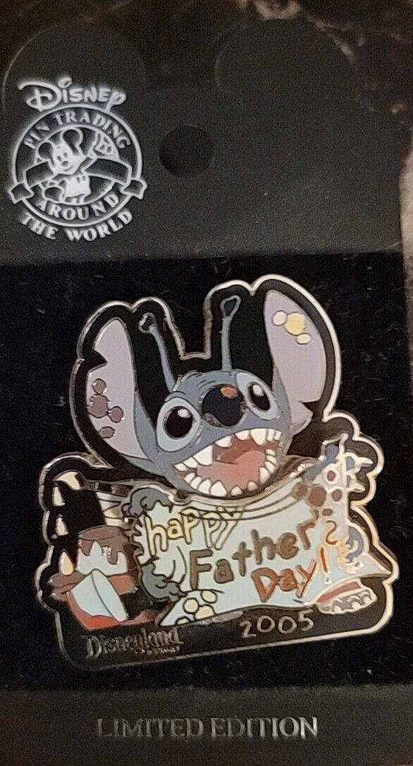 Rare Disney LE 1500 DLR Father's Day Stitch 2005 Pin Very Cute And HTF