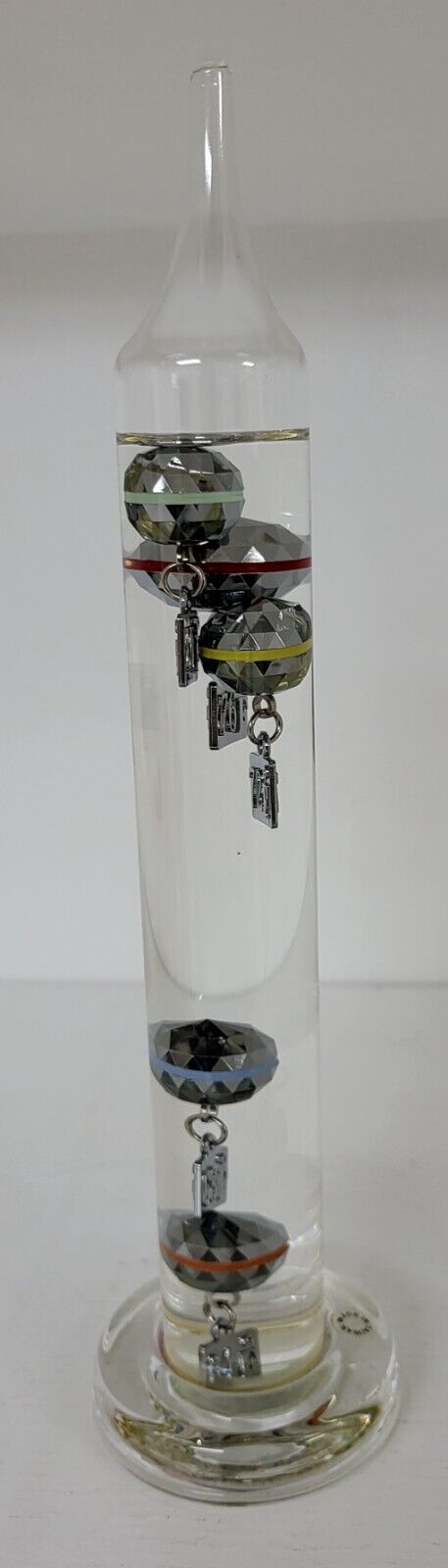 Galileo Liquid Thermometer Hand-blown Glass 10 1/2 inches
