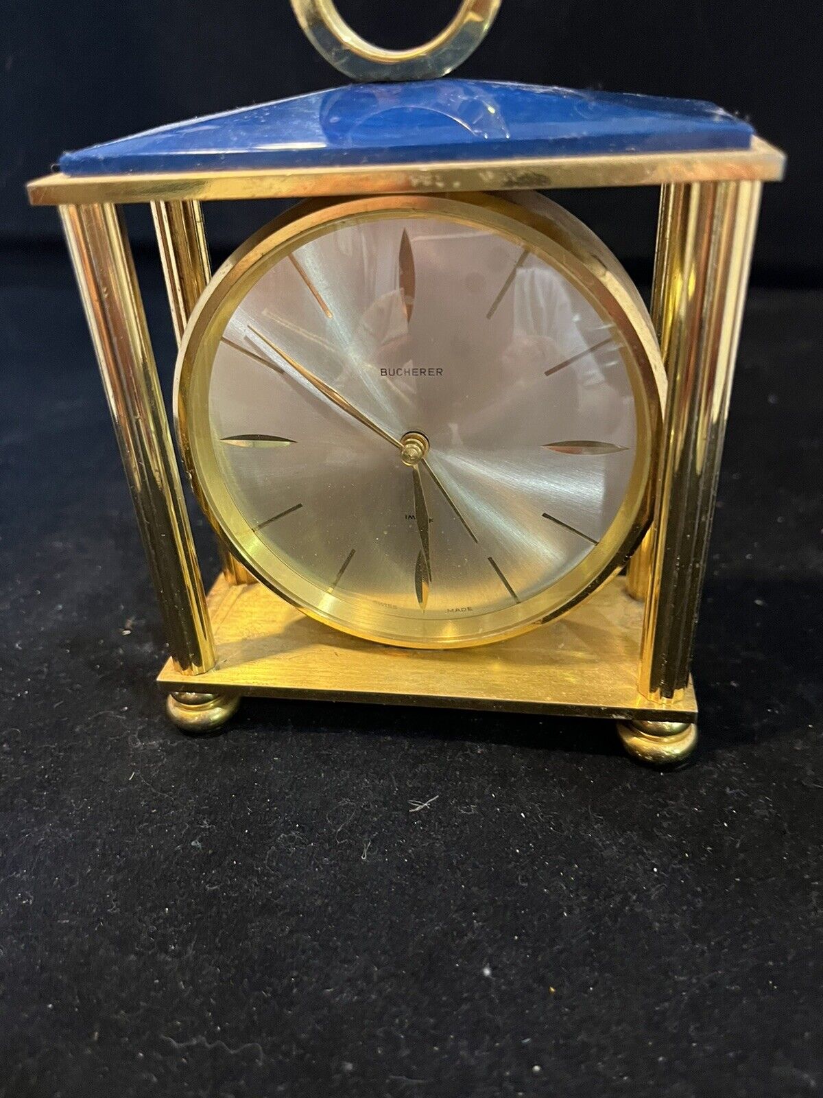 Vintage Bucherer, imhof 8 days mechanical working travel clock