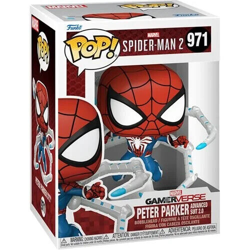 Funko Pop Spider-Man 2 Game Peter Parker Advanced Suit 2.0 #971 Gamerverse