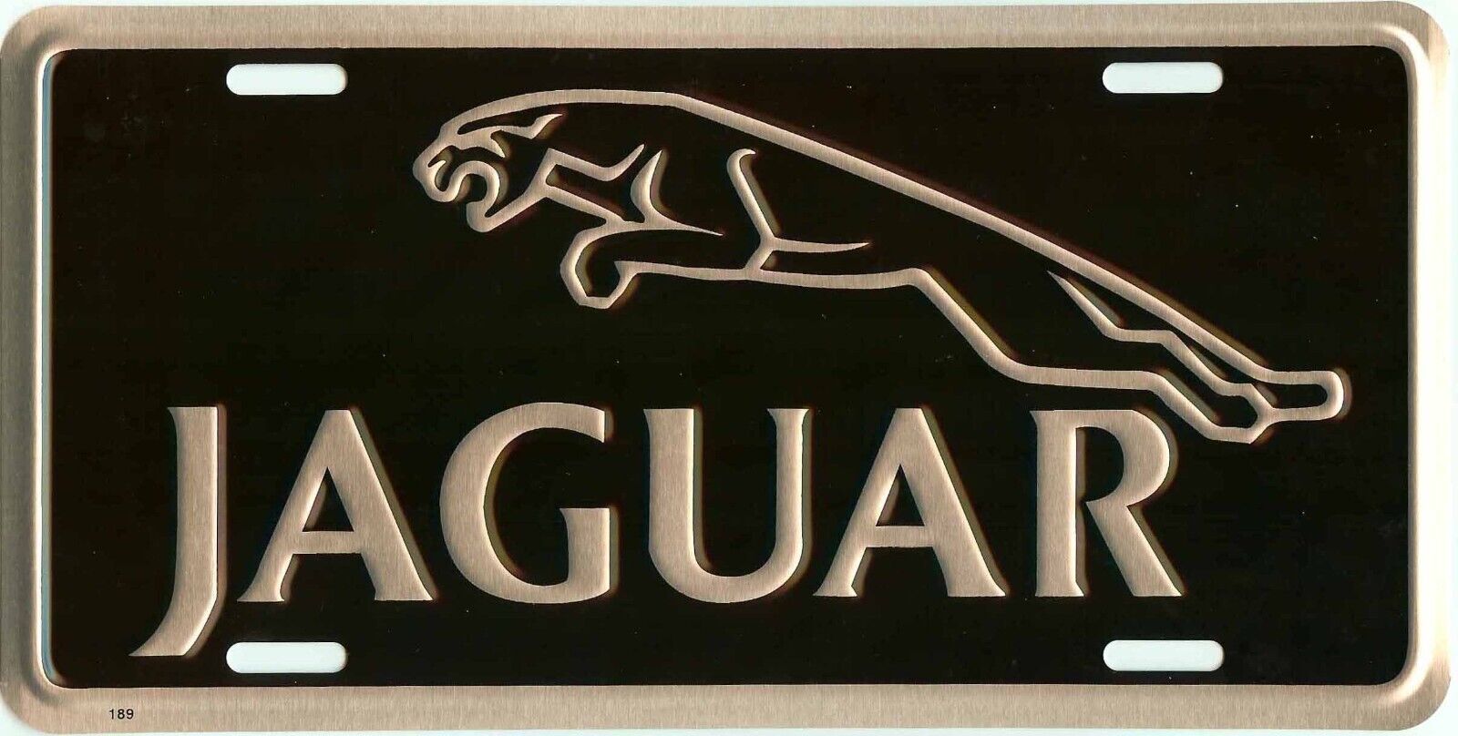 Vintage Jaguar Leaper Aluminum embossed novelty license plate New Old stock #189
