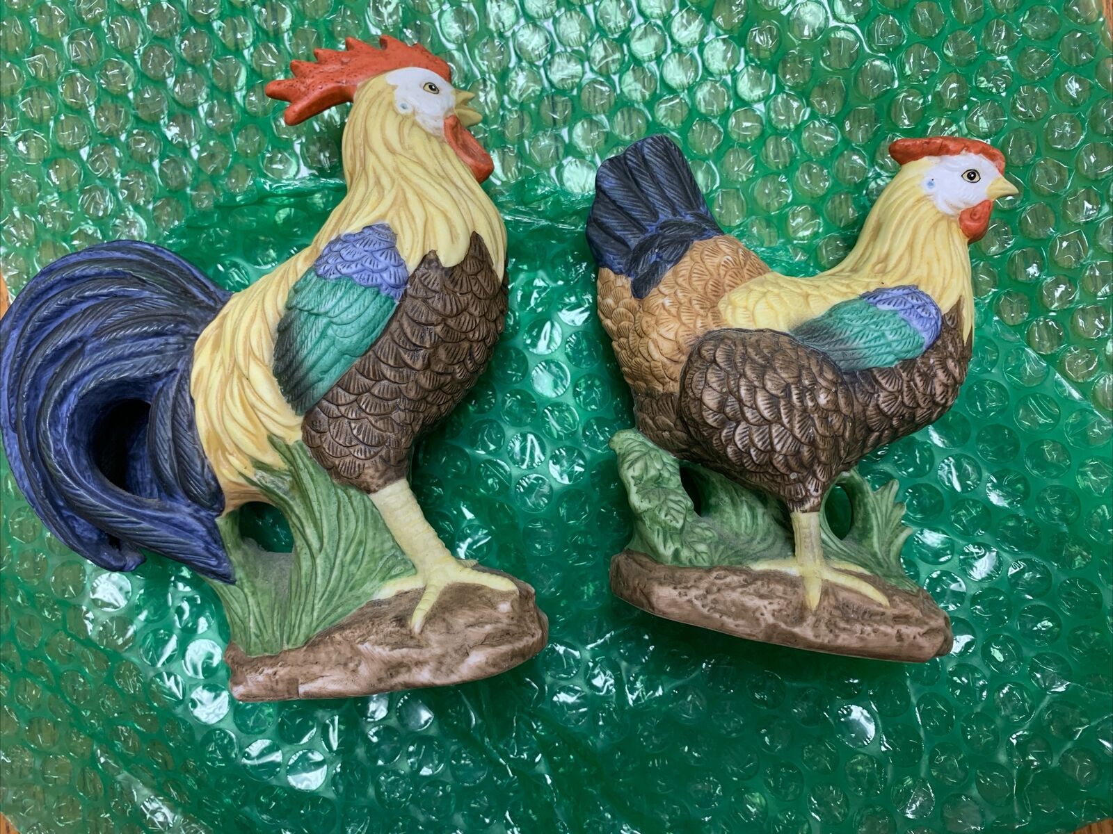 VTG Lefton China | Hand Painted Rooster and Hen | Set of 2