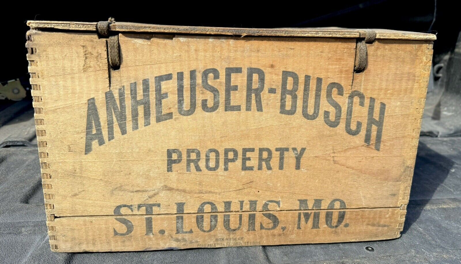 Anheuser Busch Wood Beer Crate Budweiser Vintage Antique 1942 Tax Stamp Vtg