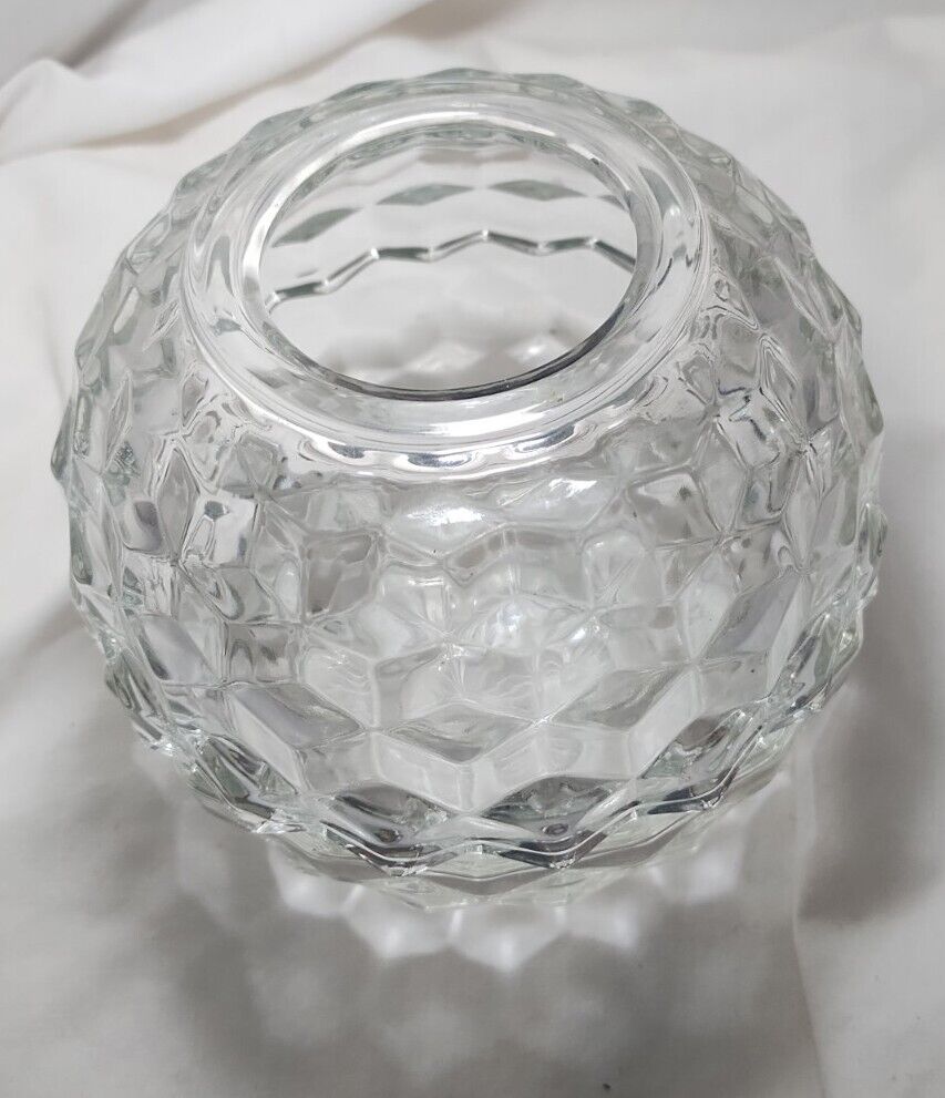 Homco Clear Stacked Cube Design Hurricane Centerpiece Candle Lamp