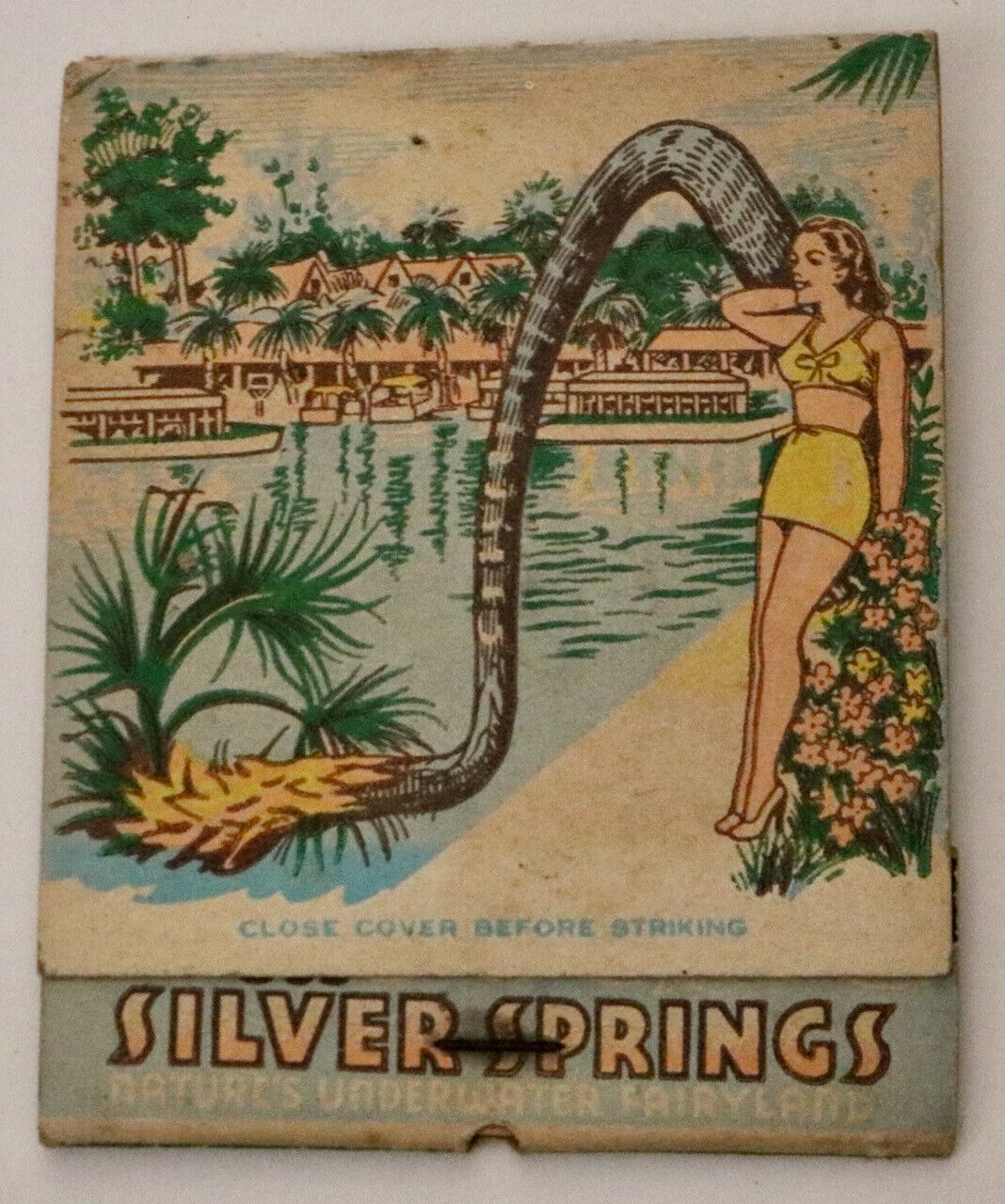 SILVER SPRINGS FLORIDA vintage FEATURE matchbook advertising