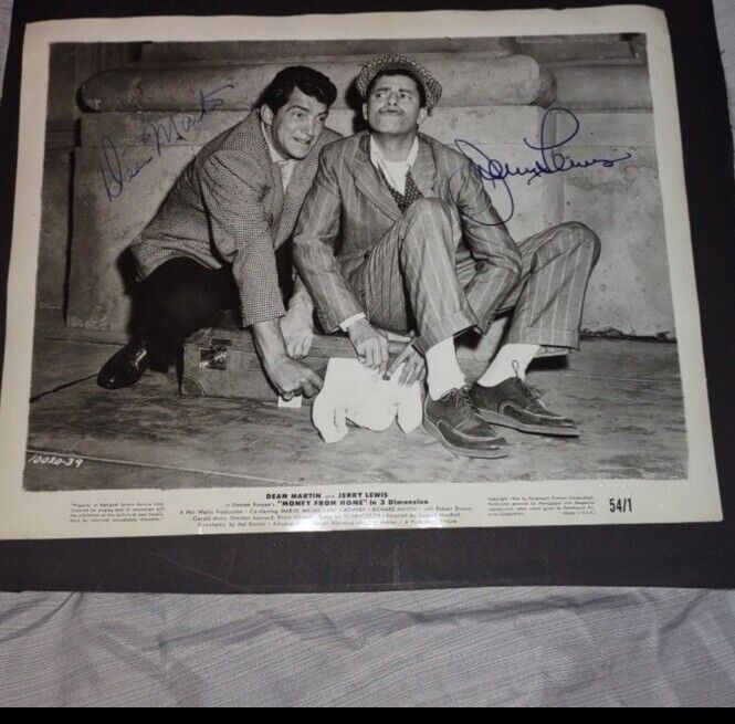 Lewis and Martin autographed 8x10 black and white photo. Not a reproduction