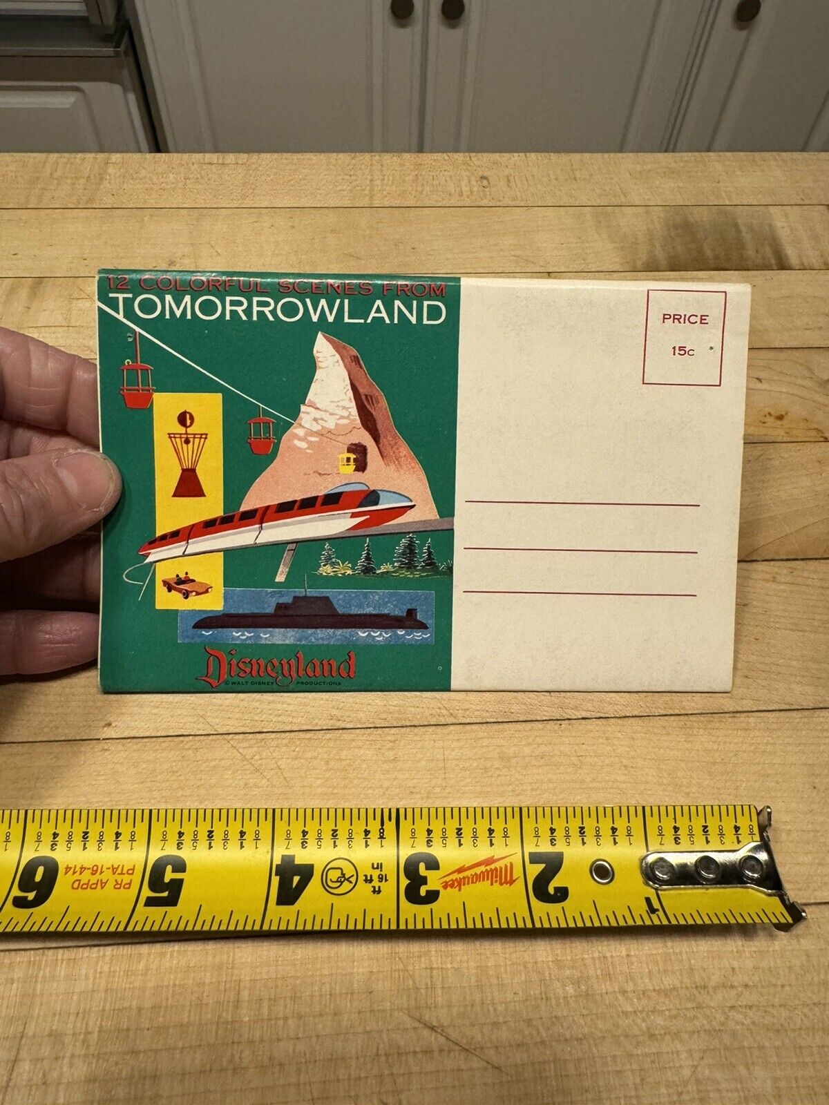 CA Disneyland Colorful Scenes from Tomorrowland Souvenir Postcard Folder c1960s